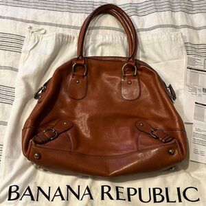 Banana republic large leather satchel in cinnamon